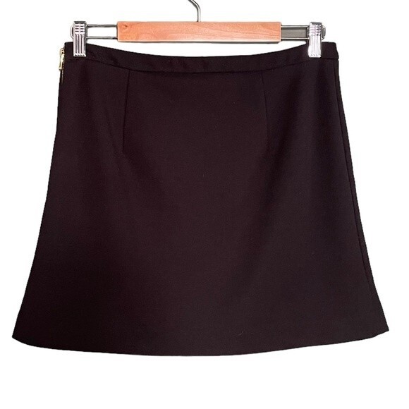 Vivienne Tam Skirt Mod Black Kelly Green Color-block Ponte Knit Mini Size 6 - Picture 2 of 9